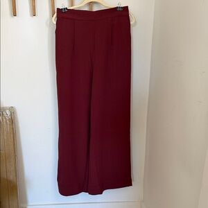 Madewell Pull-on Wide-Leg Pants in Deep Burgundy